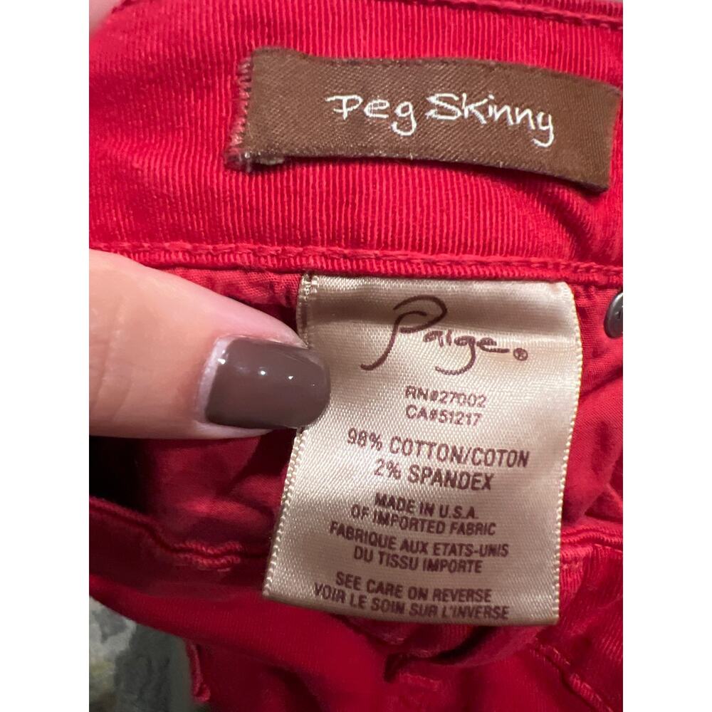 Paige Jeans, Red, Peg Skinny, Size 28, 1090Z - Picture 4 of 4